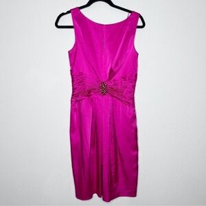 Kay Unger Pink Knee Length Satin Dress in EUC